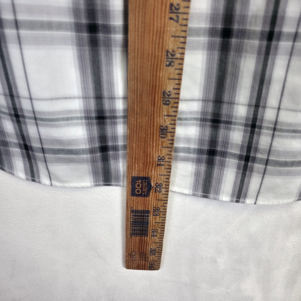 Cabela's Button Up Shirt Mens L Gray Plaid Business Casual Preppy Heritage - Picture 4 of 16
